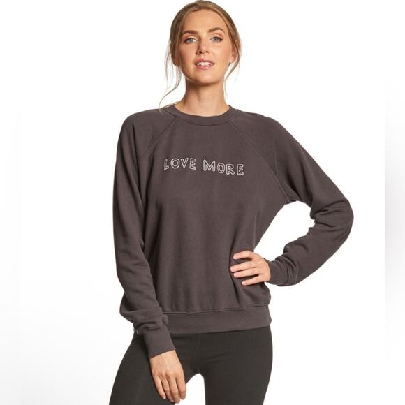 Spiritual Gangster Charcoal 'Love More' Sweatshirt, Athleisure, Lounge Weekend S - Picture 1 of 6